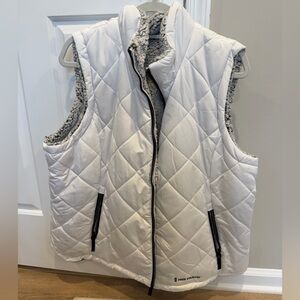 Free Country Women’s Down & Feather Puffer Vest White Size XXL Snap Pockets